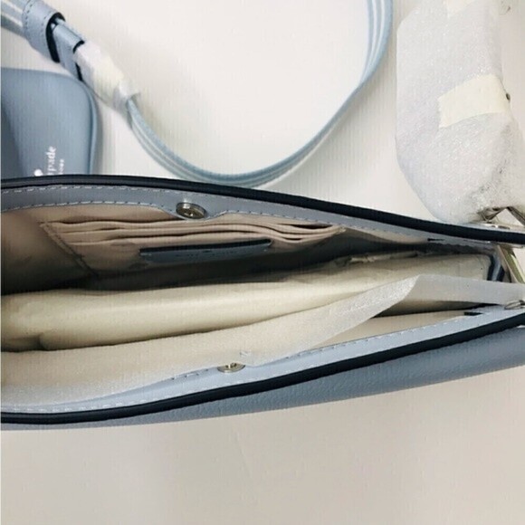 New! Kate Spade Rosie Small Flap Pebbled Leather Ocean Fog Crossbody Bag - Picture 11 of 16
